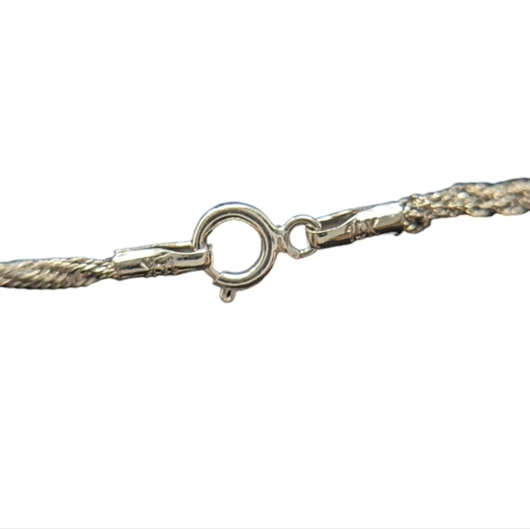 New 14kt Solid White Gold 3 Strand Triple Choker Singapore Necklace - Picture 10 of 12